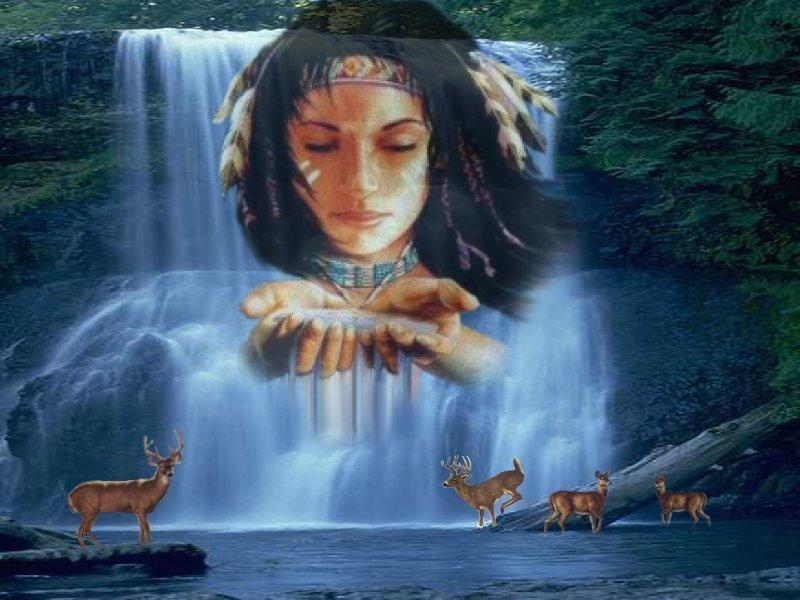 ladyindianwaterfallswithdeer.jpg